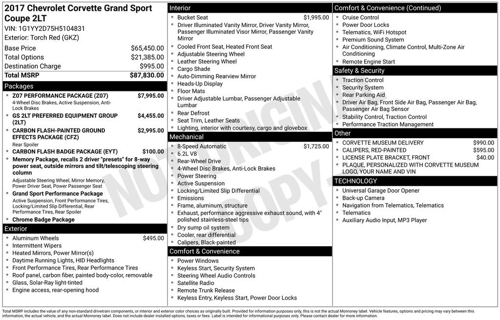 Used 2017 Chevrolet Corvette Grand Sport w/ Z07 Performance Package image 11