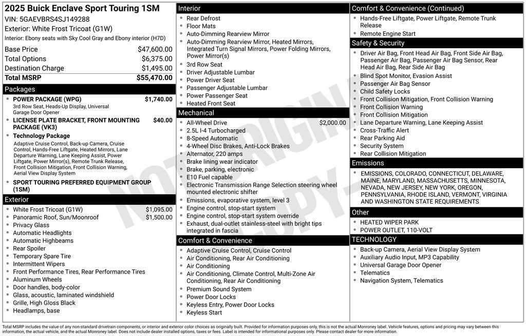 Certified 2025 Buick Enclave Sport Touring w/ Power Package image 46