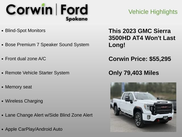 Used 2023 GMC Sierra 3500 AT4 w/ AT4 Preferred Package AWD/4WD image 6