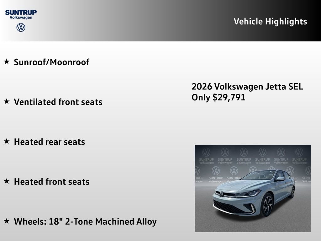 New 2026 Volkswagen Jetta SEL image 7