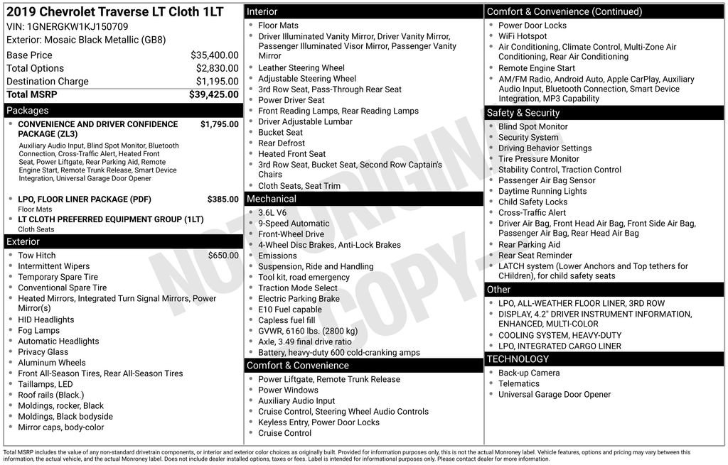 Used 2019 Chevrolet Traverse LT image 47