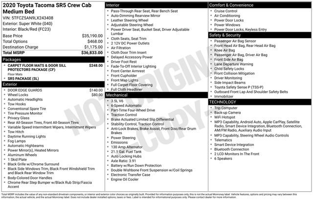 Used 2020 Toyota Tacoma SR5 AWD/4WD image 40