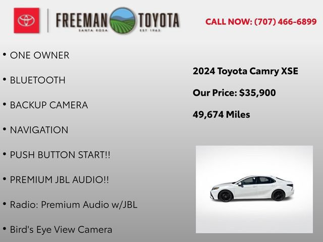 Used 2024 Toyota Camry XSE w/ Navigation Package FWD image 10