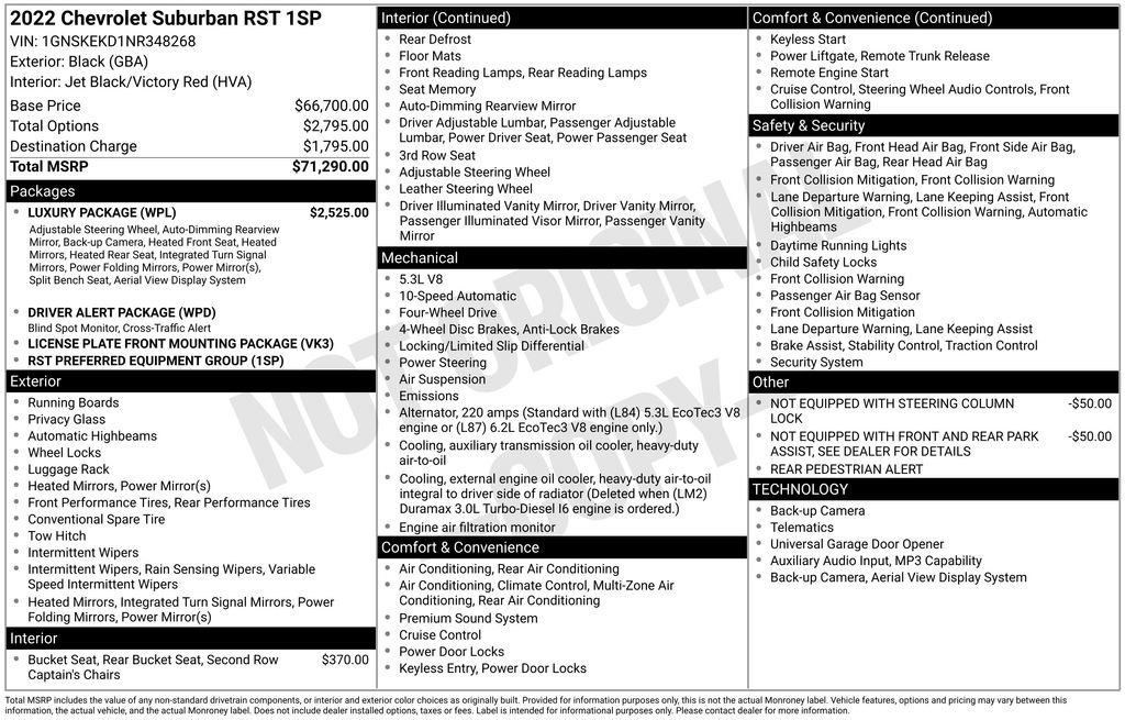 Used 2022 Chevrolet Suburban RST w/ Luxury Package AWD/4WD image 16