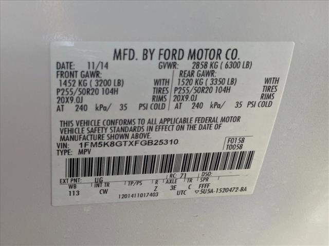 Used 2015 Ford Explorer Sport w/ Equipment Group 401A AWD/4WD image 27