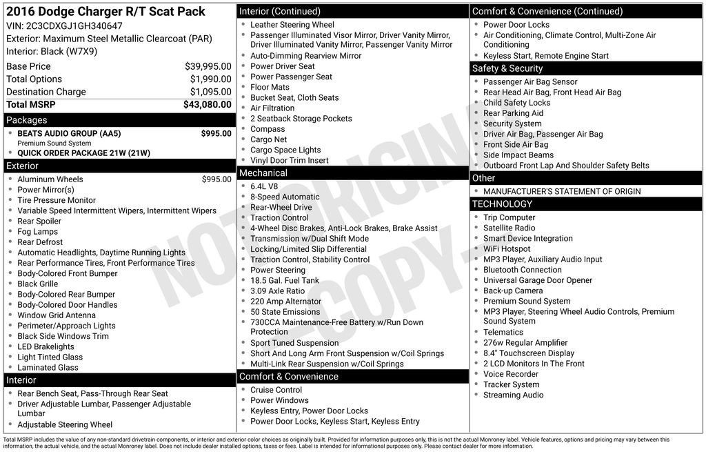 Used 2016 Dodge Charger R/T Scat Pack w/ Beats Audio Group RWD image 4