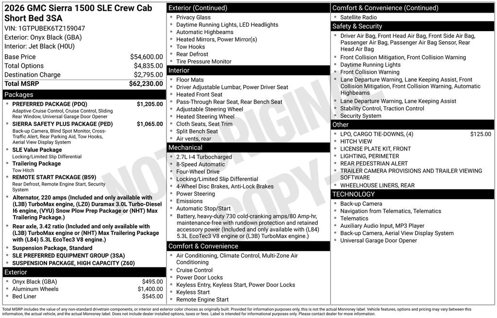 New 2026 GMC Sierra 1500 SLE w/ Preferred Package AWD/4WD image 6