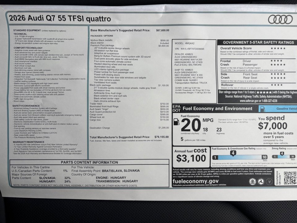 New 2026 Audi Q7 3.0T Premium Plus image 33