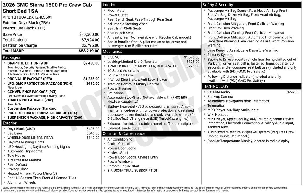New 2026 GMC Sierra 1500 Pro w/ Graphite Edition AWD/4WD image 25