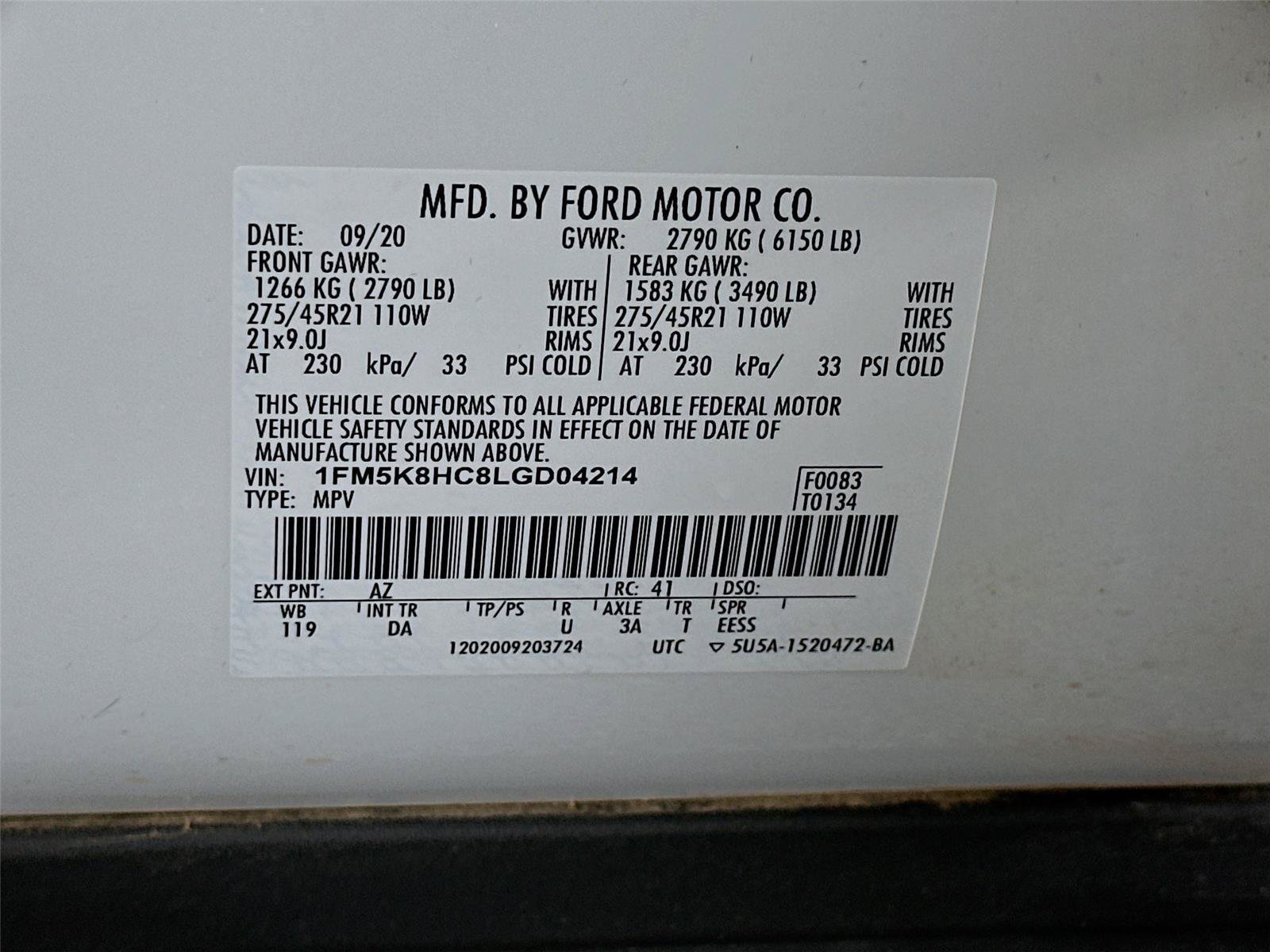 Used 2020 Ford Explorer Platinum w/ Premium Technology Package AWD/4WD image 24