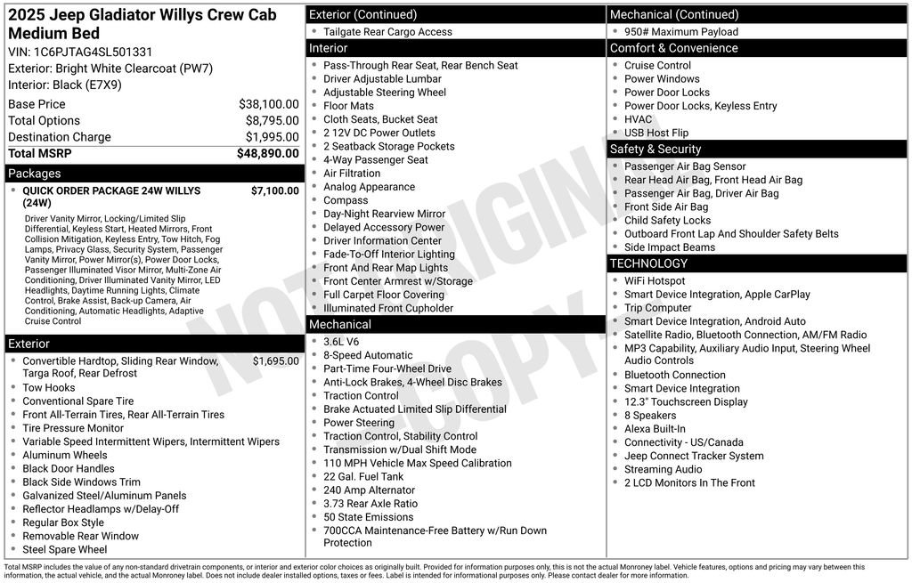 Used 2025 Jeep Gladiator Sport AWD/4WD image 21