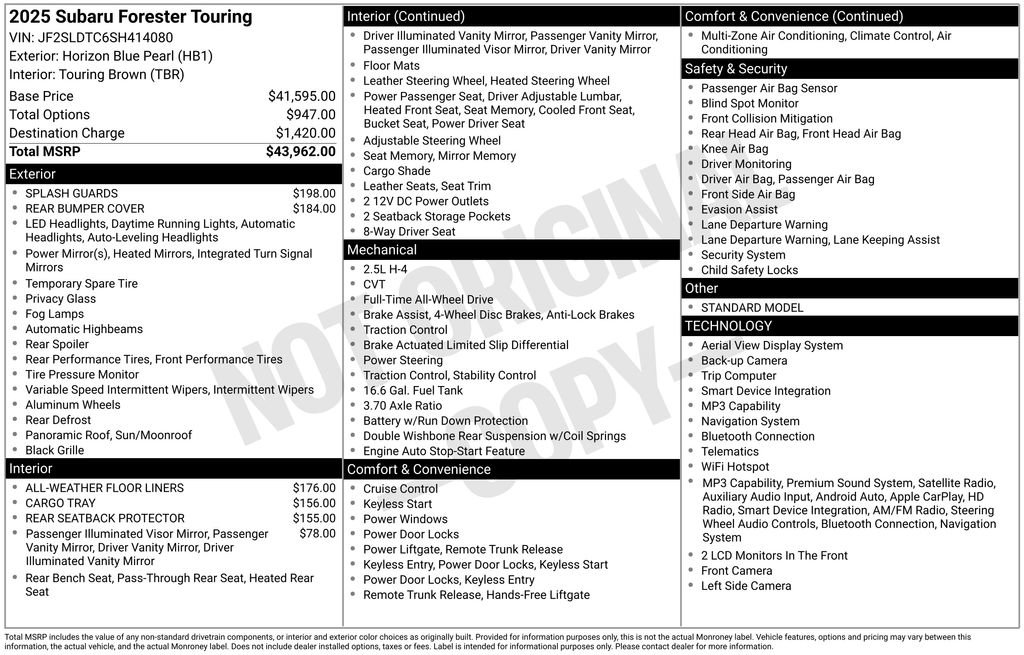 Certified 2025 Subaru Forester Touring AWD/4WD image 7