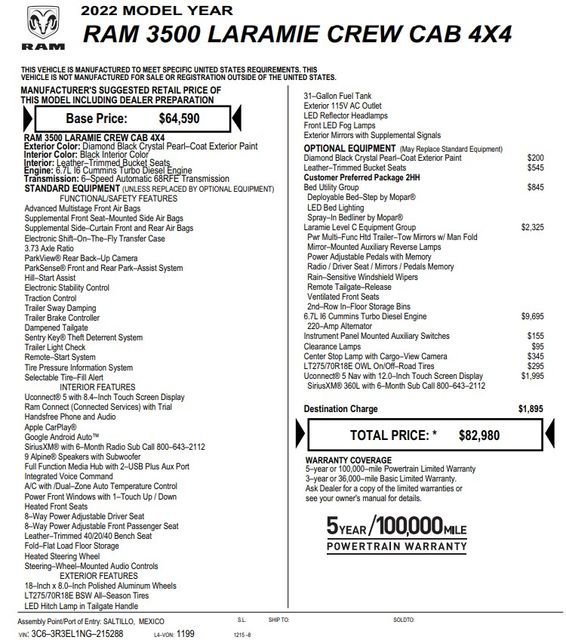 Used 2022 RAM 3500 Laramie image 2