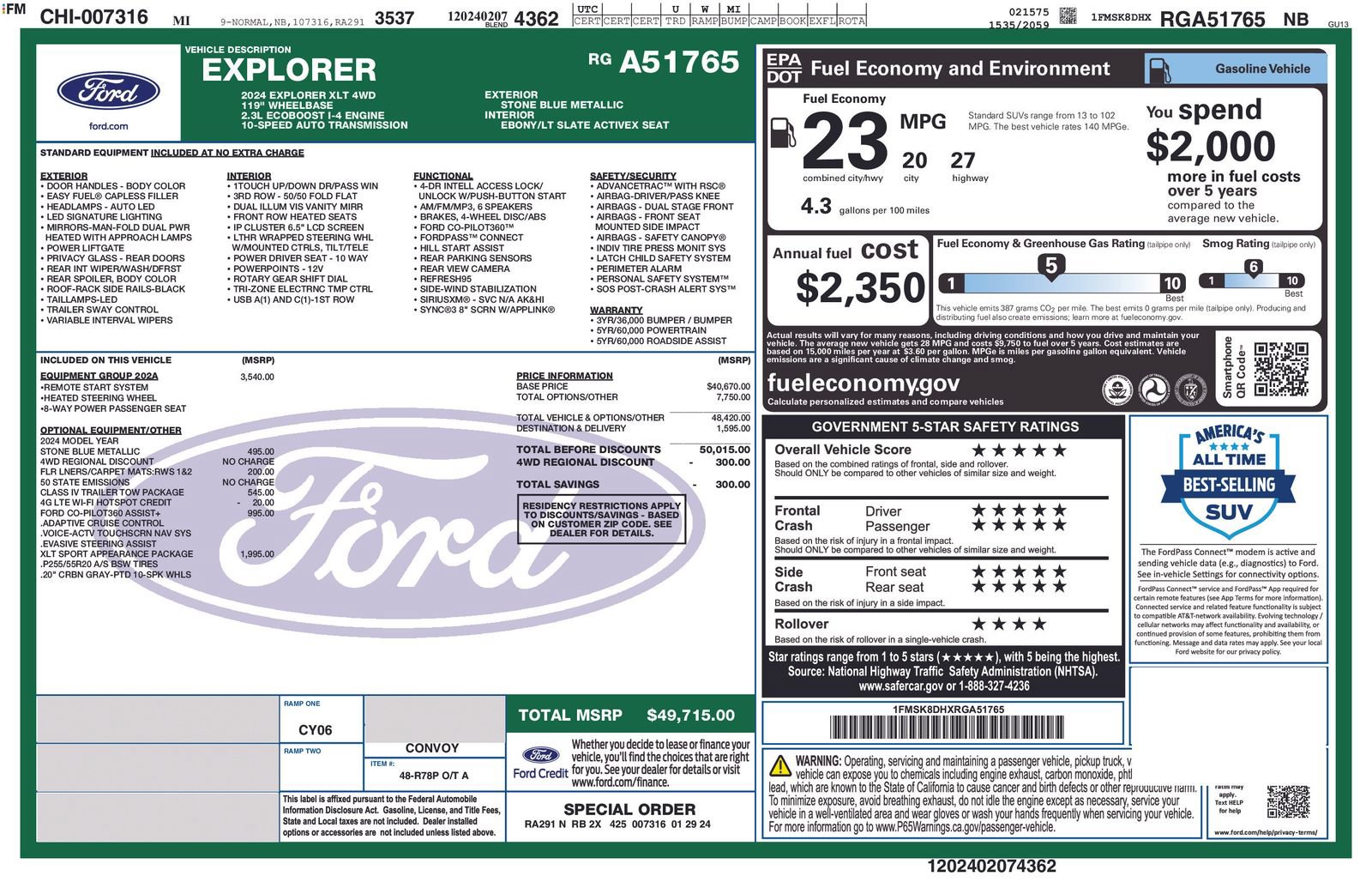 Used 2024 Ford Explorer XLT w/ Equipment Group 202A AWD/4WD image 4