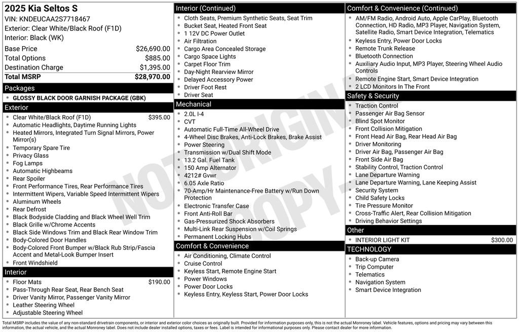 Certified 2025 Kia Seltos S AWD/4WD image 9