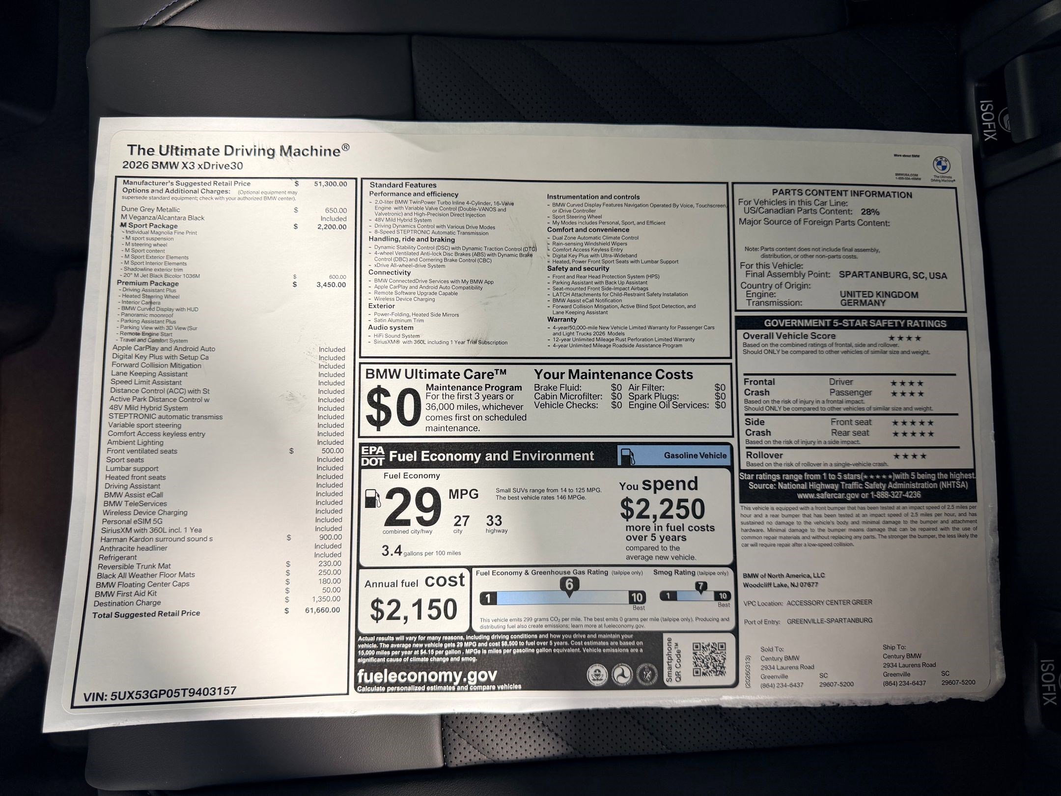New 2026 BMW X3 xDrive30 w/ Premium Package AWD/4WD image 19