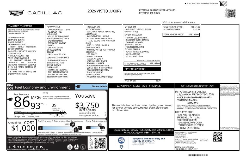 Certified 2026 Cadillac Vistiq Luxury AWD/4WD image 13