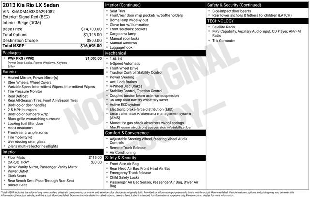 Used 2013 Kia Rio LX w/ PWR Pkg FWD image 6