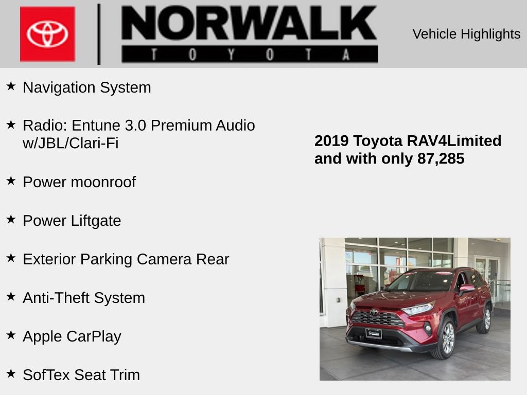 Certified 2019 Toyota RAV4 Limited w/ Carpet Mat Package FWD image 10