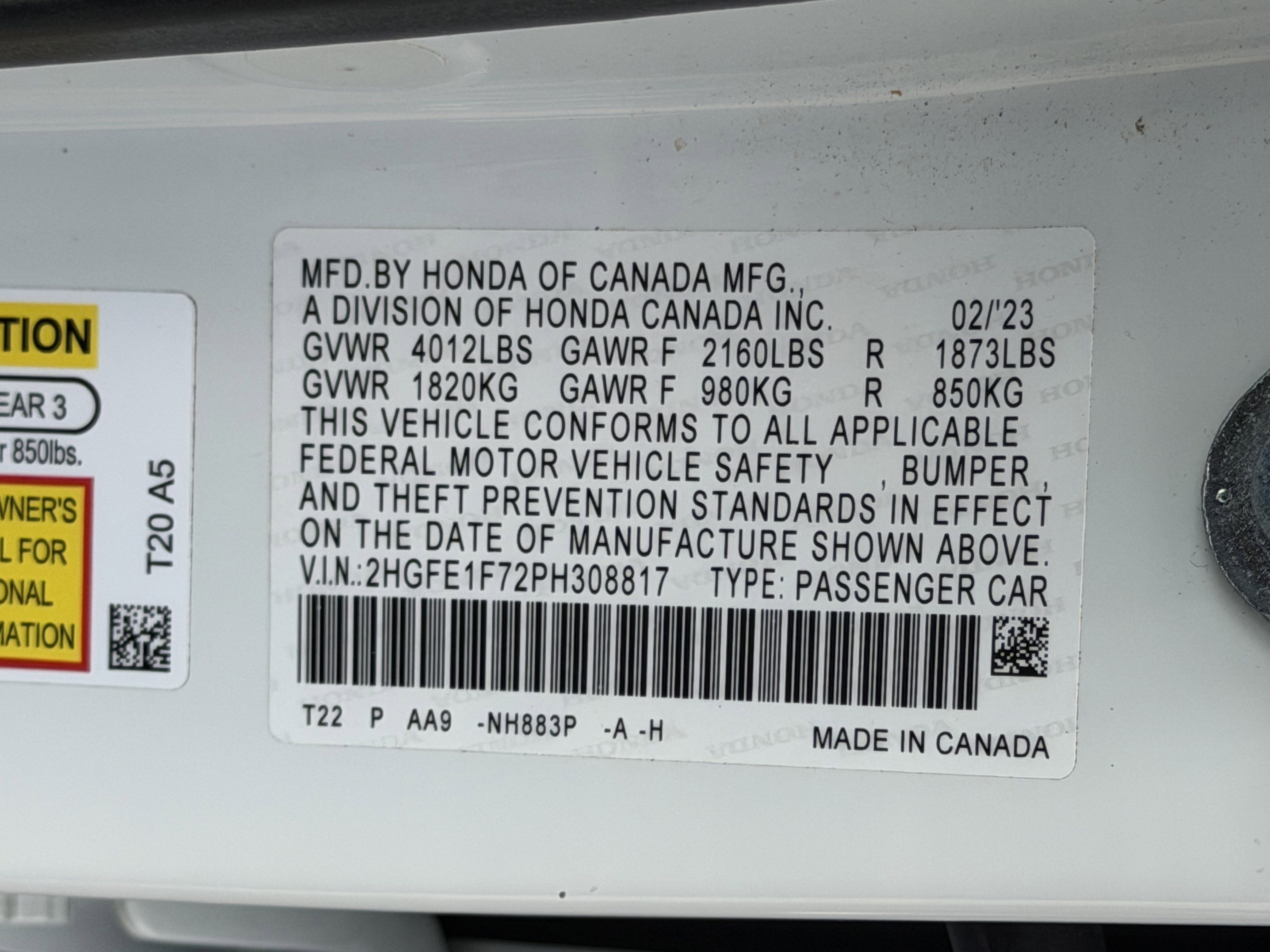 Certified 2023 Honda Civic EX image 28