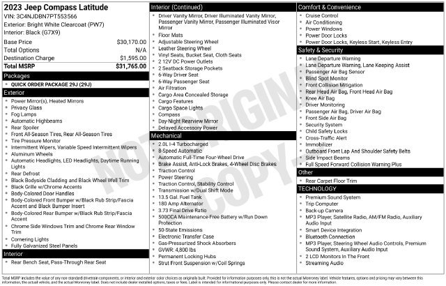 Used 2023 Jeep Compass Latitude AWD/4WD image 30