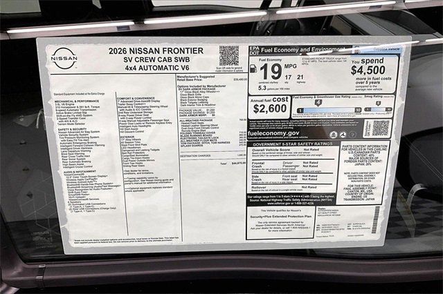 New 2026 Nissan Frontier SV image 39