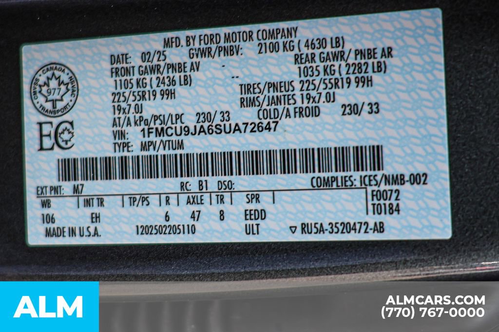 Used 2025 Ford Escape Platinum AWD/4WD image 62
