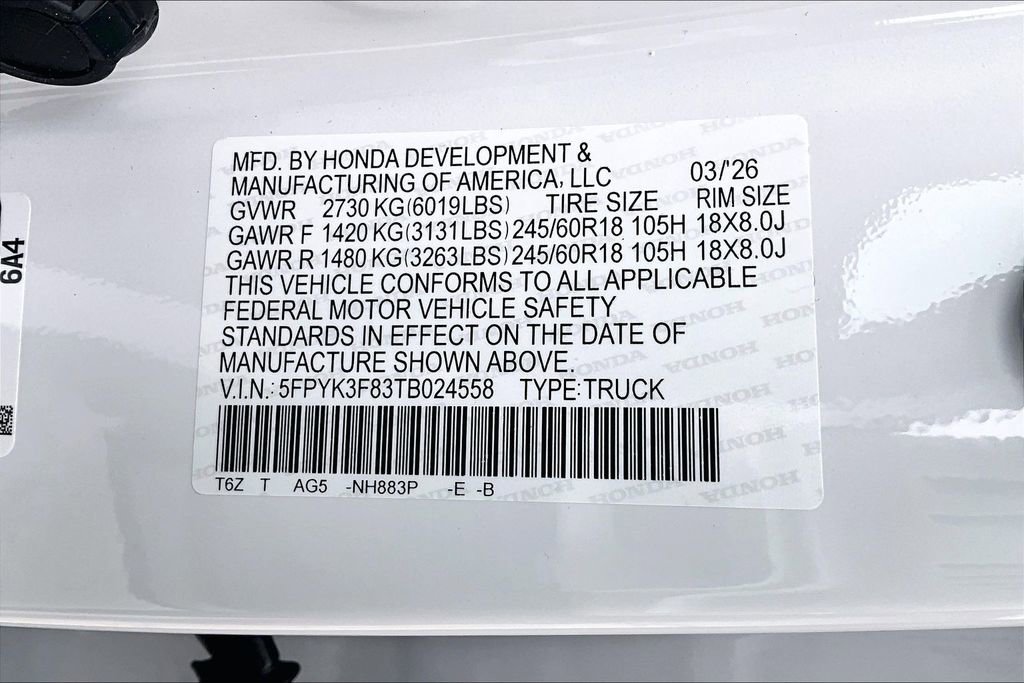 New 2026 Honda Ridgeline Black Edition image 8