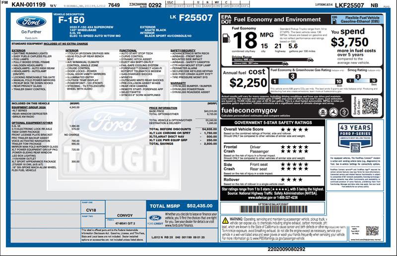 Used 2020 Ford F150 XLT w/ Equipment Group 302A Luxury image 3