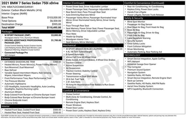 Used 2021 BMW 750i xDrive w/ M Sport Package image 3