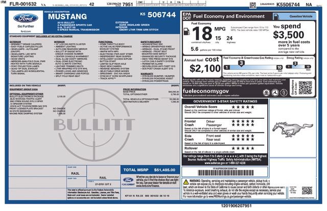 Used 2019 Ford Mustang Bullitt w/ Bullitt Electronics Package RWD image 35