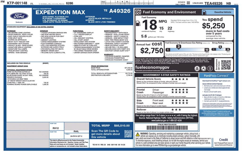 New 2026 Ford Expedition Max Platinum w/ Driver's Package AWD/4WD image 4