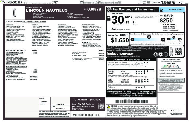 New 2026 Lincoln Nautilus Premier w/ Equipment Group 102A AWD/4WD image 4