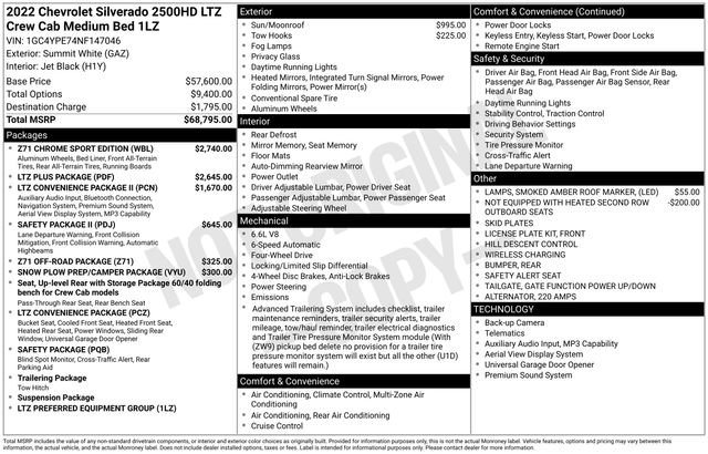 Used 2022 Chevrolet Silverado 2500 LTZ w/ Z71 Chrome Sport Edition AWD/4WD image 16