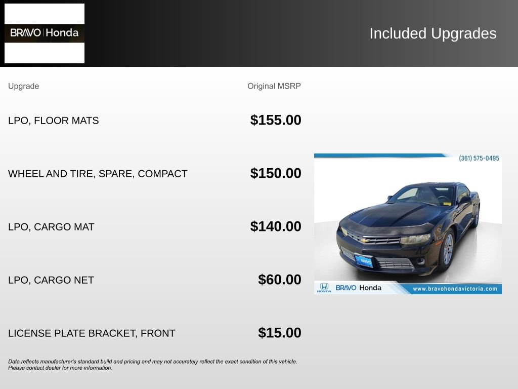 Used 2014 Chevrolet Camaro LS RWD image 5