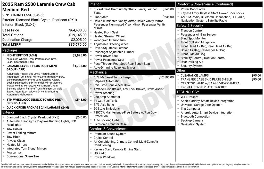 Used 2025 RAM 2500 Laramie w/ Night Edition AWD/4WD image 5