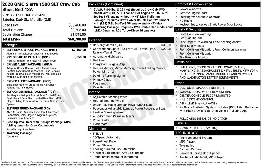 Used 2020 GMC Sierra 1500 SLT w/ SLT Premium Plus Package image 6