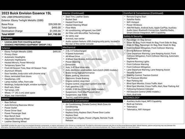 Certified 2023 Buick Envision Essence AWD/4WD image 20