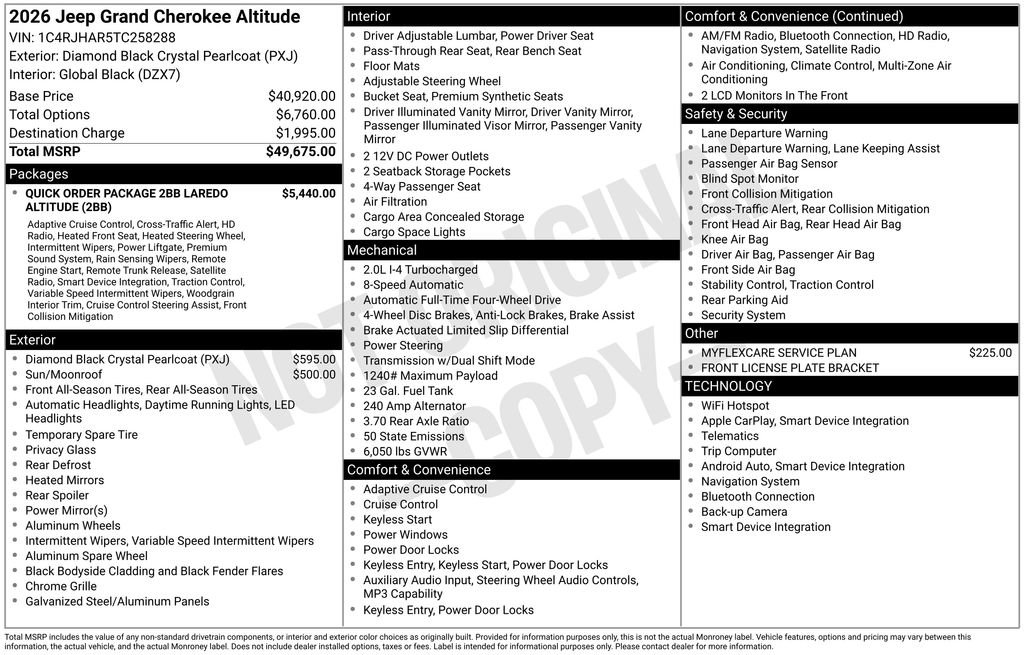 New 2026 Jeep Grand Cherokee Altitude AWD/4WD image 41