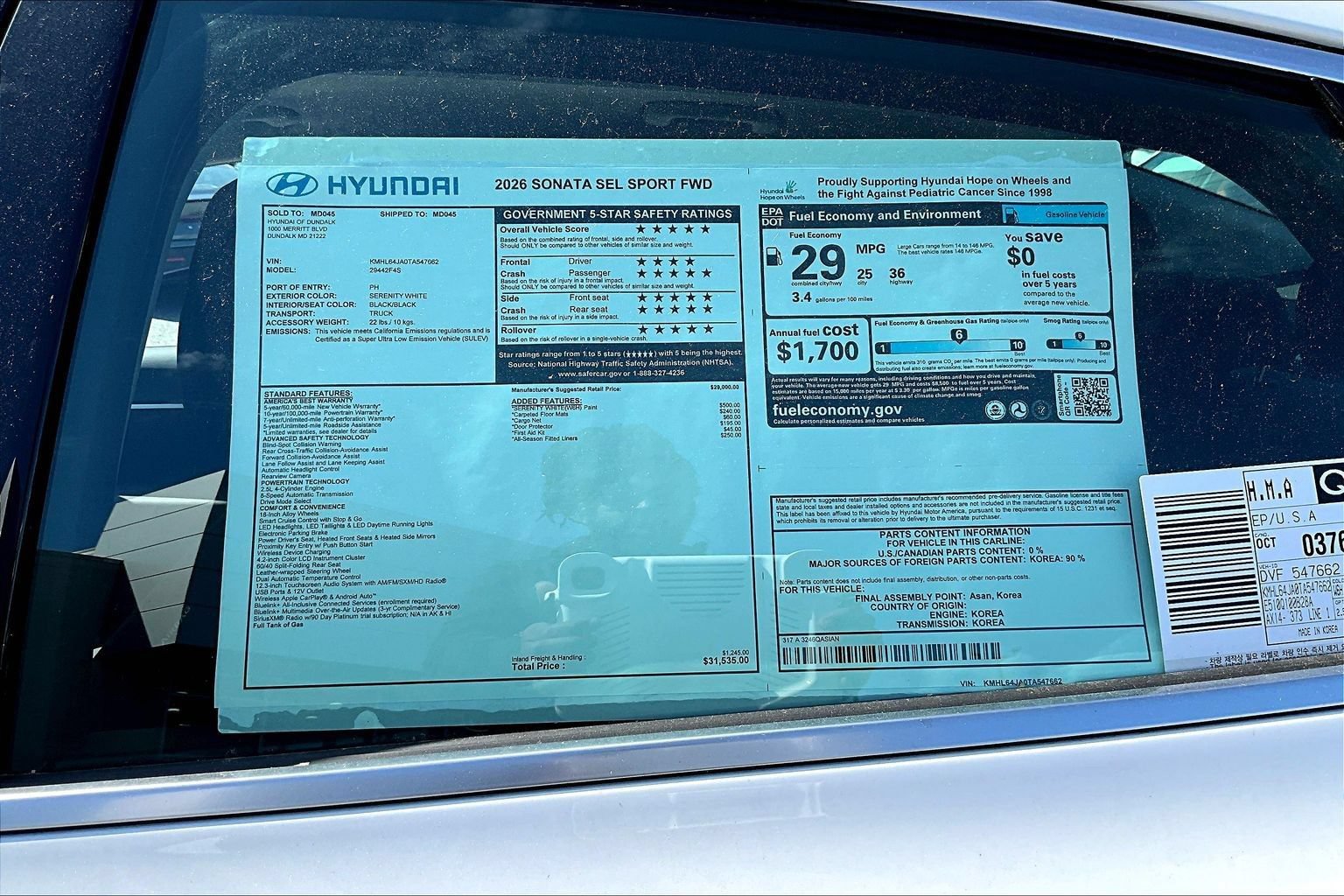 New 2026 Hyundai Sonata SEL FWD image 17