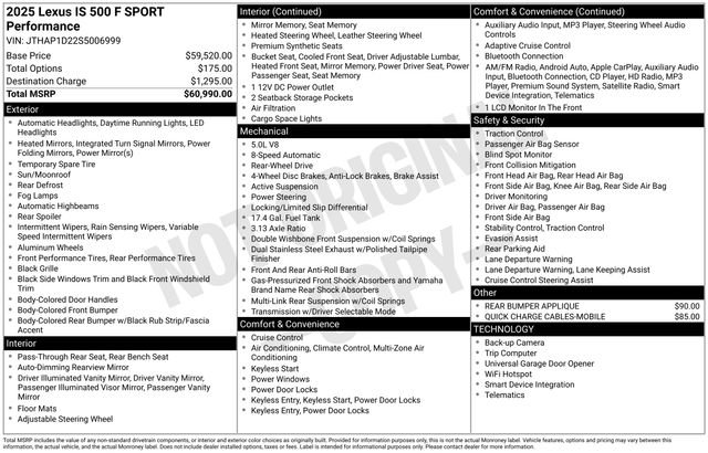 Used 2025 Lexus IS 500 image 42