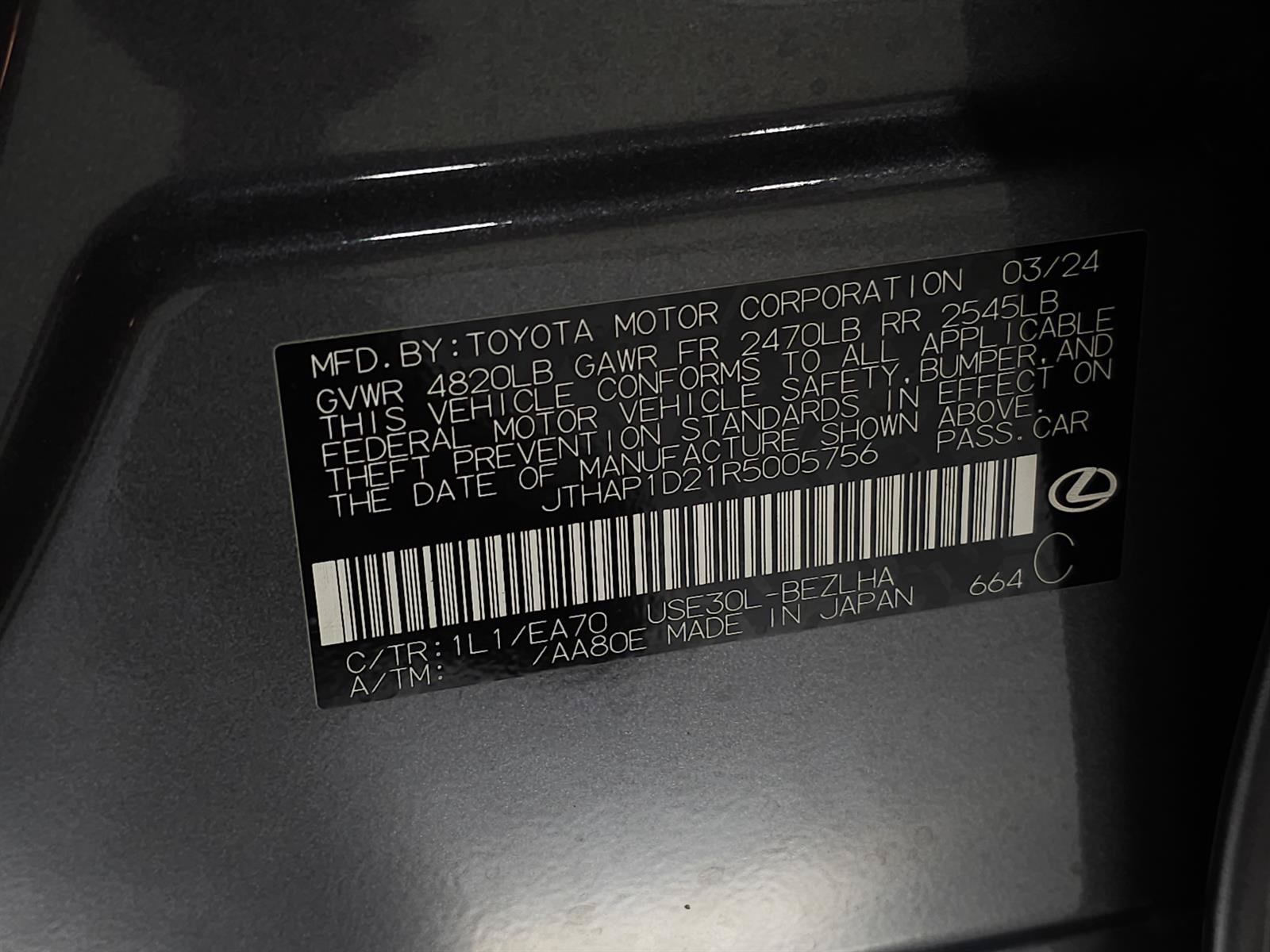 Certified 2024 Lexus IS 500 RWD image 37