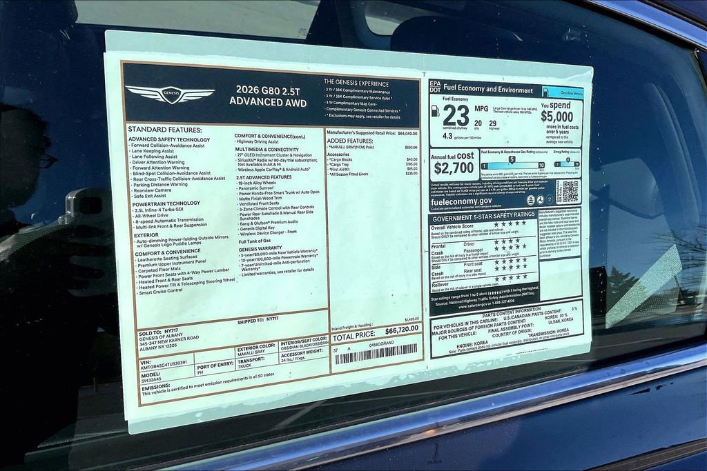 New 2026 Genesis G80 2.5T Advanced image 13