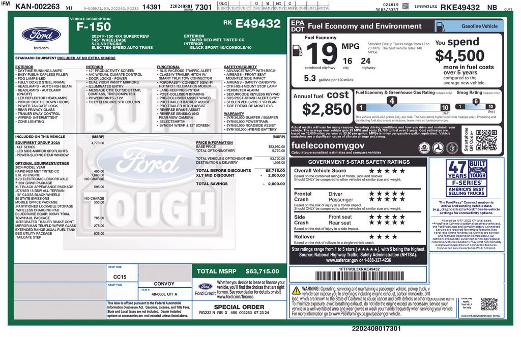 Used 2024 Ford F150 XLT w/ Equipment Group 302A MID AWD/4WD image 31