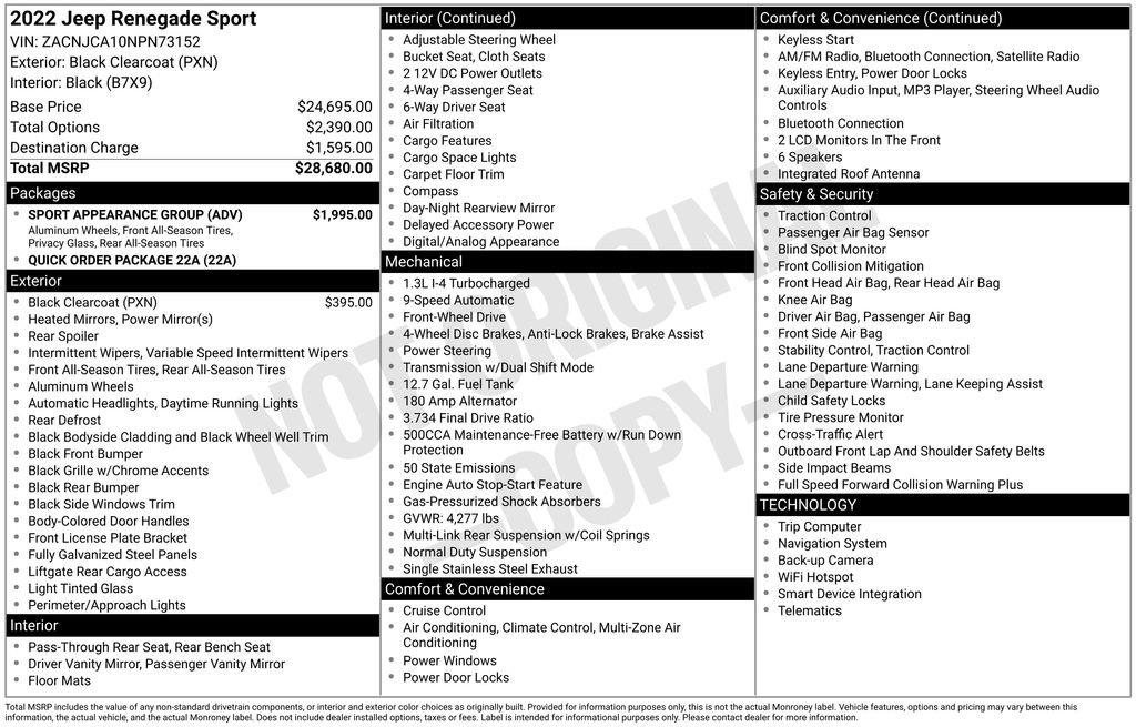 Used 2022 Jeep Renegade Sport w/ Sport Appearance Group image 13