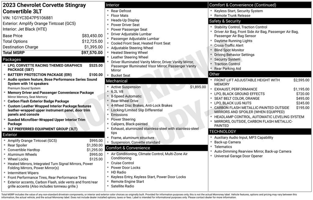 Used 2023 Chevrolet Corvette Stingray Premium Conv image 29