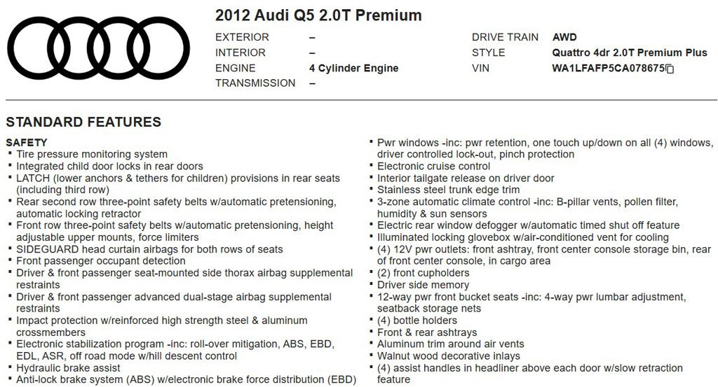 Used 2012 Audi Q5 2.0T Premium Plus AWD/4WD image 15
