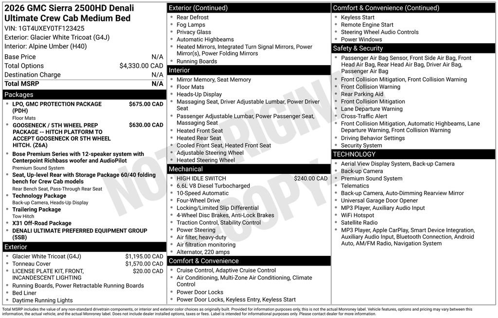 Used 2026 GMC Sierra 2500 Denali Ultimate w/ LPO, GMC Protection Package AWD/4WD image 29