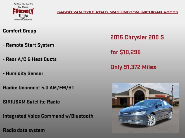 Used 2015 Chrysler 200 S w/ Comfort Group FWD image 10