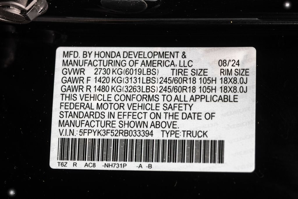 Used 2024 Honda Ridgeline RTL image 37